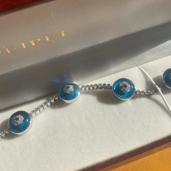 Lorraine Schwartz Style Diamond Evil Eye Bracelet - Picture 2 of 5